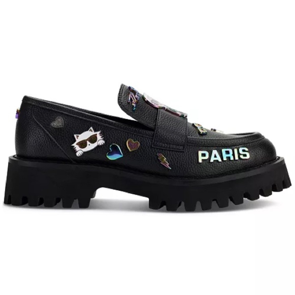 Karl Lagerfeld Black Leather Loafers
